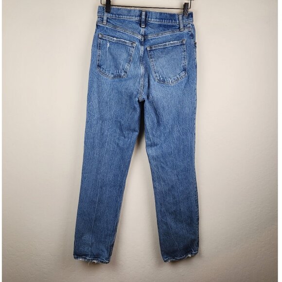 Abercrombie & Fitch The '90s Straight Ultra High Rise Ripped Jeans sz 28/6R - Picture 2 of 11